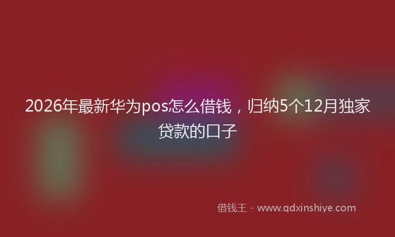 2026年最新华为pos怎么借钱，归纳5个12月独家贷款的口子