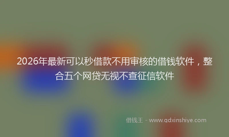 2026年最新可以秒借款不用审核的借钱软件，整合五个网贷无视不查征信软件