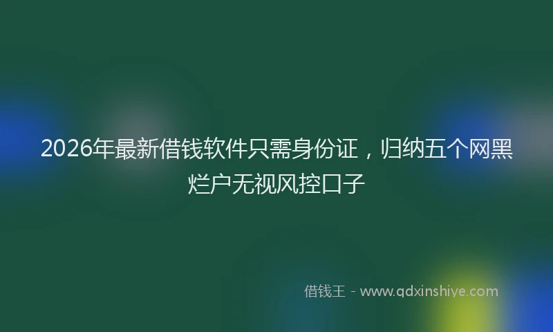 2026年最新借钱软件只需身份证，归纳五个网黑烂户无视风控口子