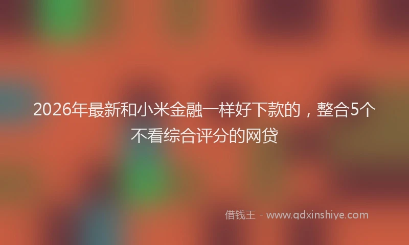 2026年最新和小米金融一样好下款的，整合5个不看综合评分的网贷