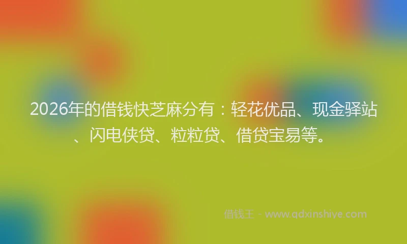 2026年的借钱快芝麻分有：轻花优品、现金驿站、闪电侠贷、粒粒贷、借贷宝易等。