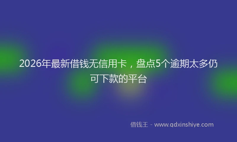 2026年最新借钱无信用卡，盘点5个逾期太多仍可下款的平台