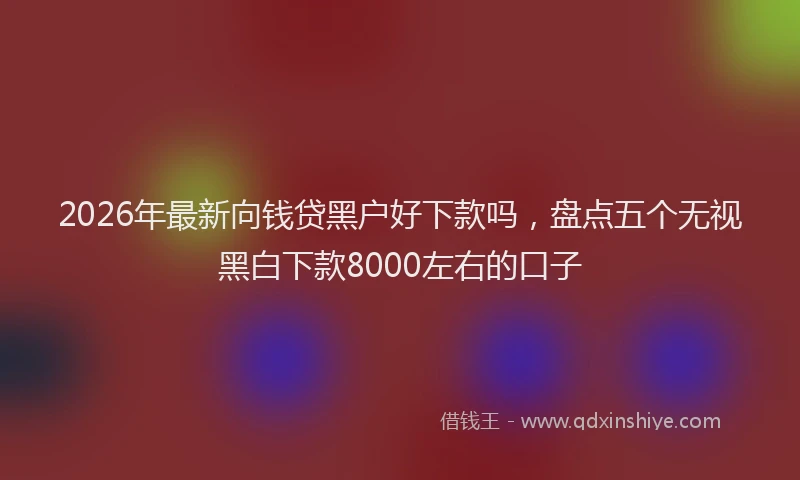 2026年最新向钱贷黑户好下款吗,盘点五个无视黑白下款8000左右的口子