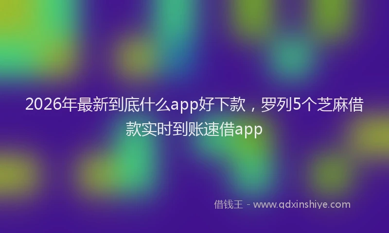 2026年最新到底什么app好下款,罗列5个芝麻借款实时到账速借app
