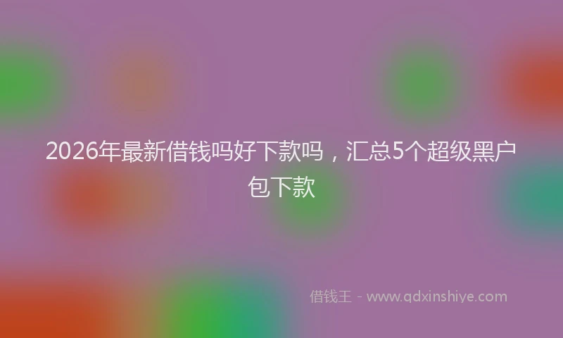 2026年最新借钱吗好下款吗，汇总5个超级黑户包下款