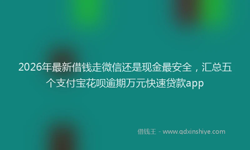 2026年最新借钱走微信还是现金最安全，汇总五个支付宝花呗逾期万元快速贷款app