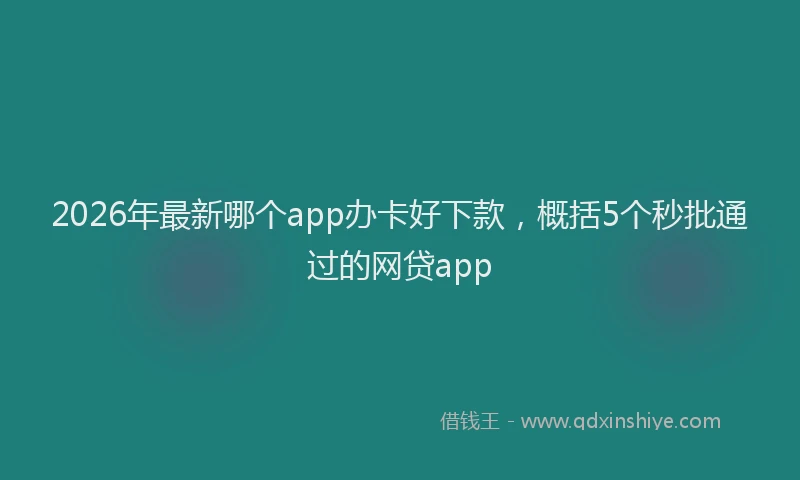 2026年最新哪个app办卡好下款，概括5个秒批通过的网贷app