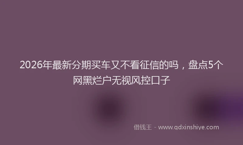 2026年最新分期买车又不看征信的吗，盘点5个网黑烂户无视风控口子