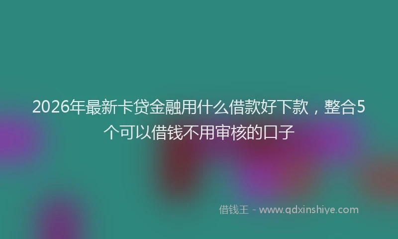 2026年最新卡贷金融用什么借款好下款,整合5个可以借钱不用审核的口子