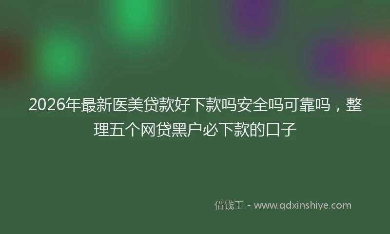 2026年最新医美贷款好下款吗安全吗可靠吗，整理五个网贷黑户必下款的口子