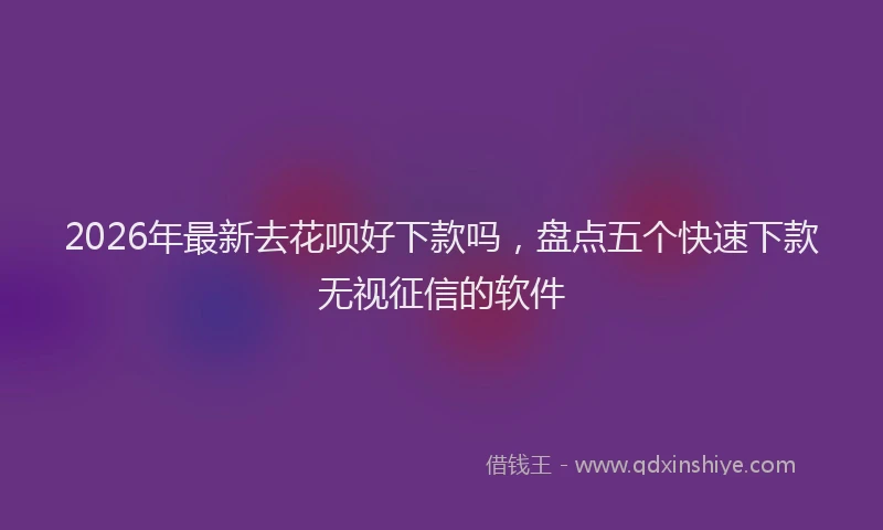 2026年最新去花呗好下款吗，盘点五个快速下款无视征信的软件
