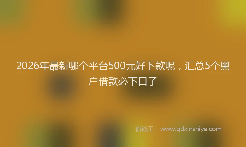 2026年最新哪个平台500元好下款呢，汇总5个黑户借款必下口子