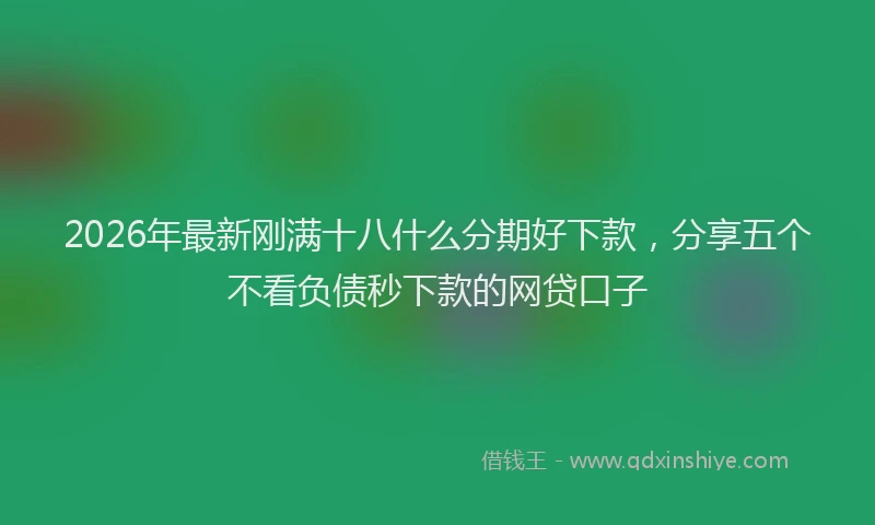 2026年最新刚满十八什么分期好下款，分享五个不看负债秒下款的网贷口子