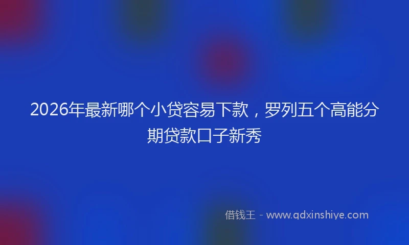 2026年最新哪个小贷容易下款，罗列五个高能分期贷款口子新秀