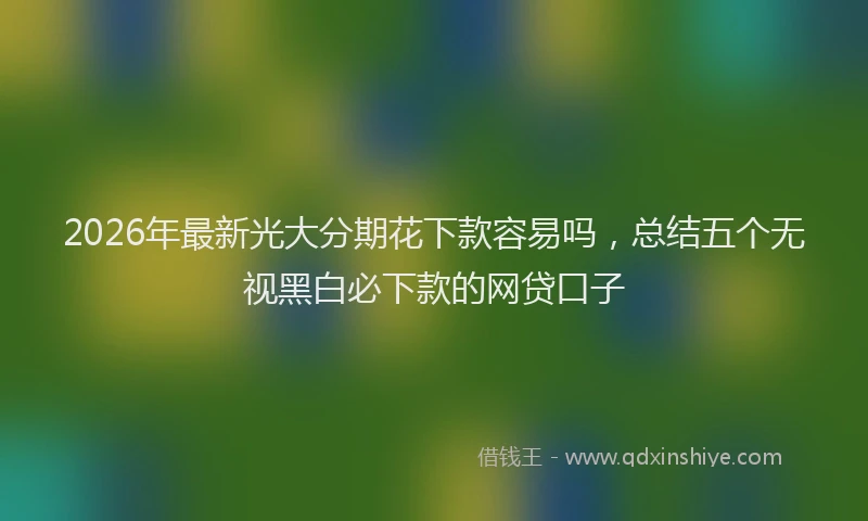 2026年最新光大分期花下款容易吗，总结五个无视黑白必下款的网贷口子