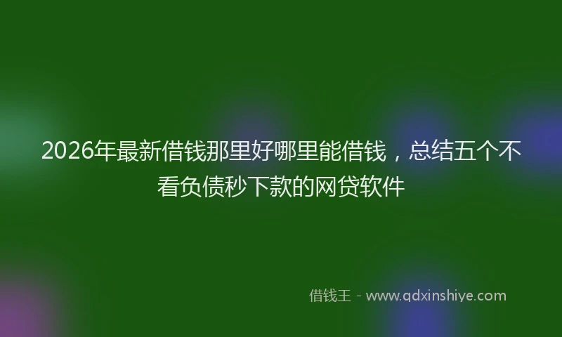 2026年最新借钱那里好哪里能借钱，总结五个不看负债秒下款的网贷软件