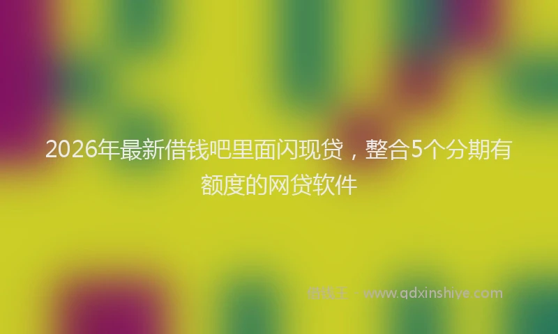 2026年最新借钱吧里面闪现贷，整合5个分期有额度的网贷软件