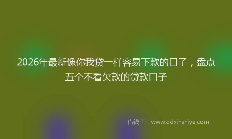 2026年最新像你我贷一样容易下款的口子，盘点五个不看欠款的贷款口子