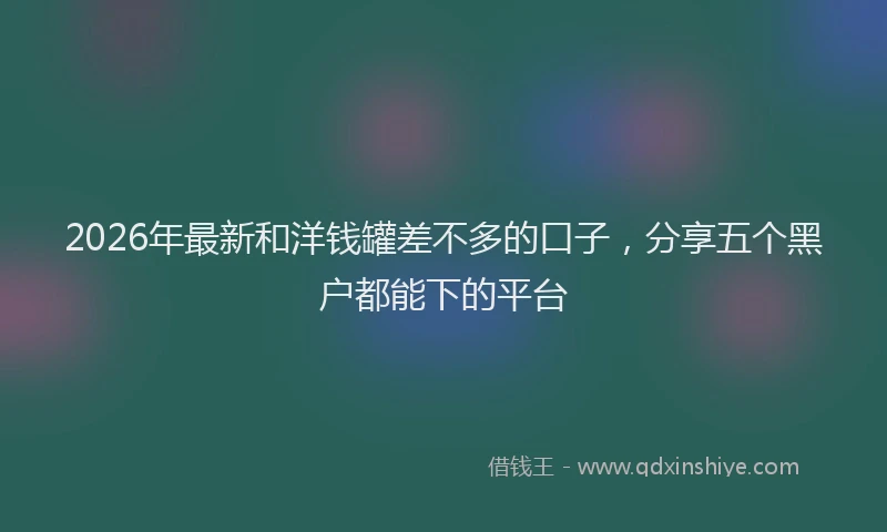 2026年最新和洋钱罐差不多的口子，分享五个黑户都能下的平台