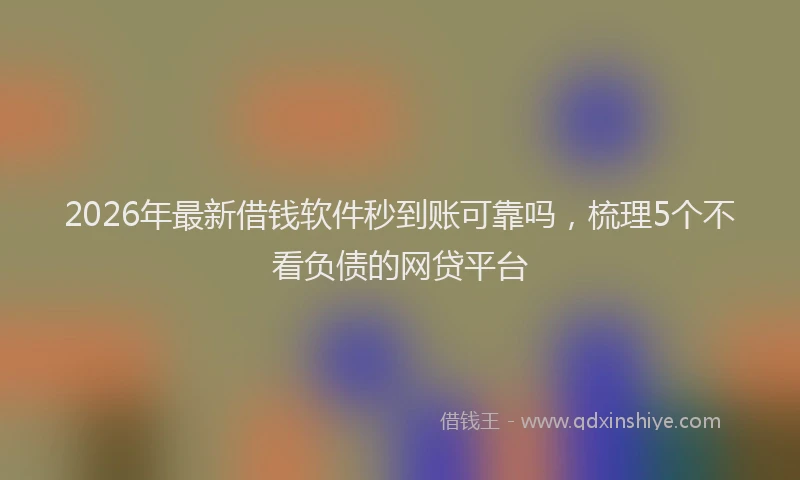 2026年最新借钱软件秒到账可靠吗，梳理5个不看负债的网贷平台