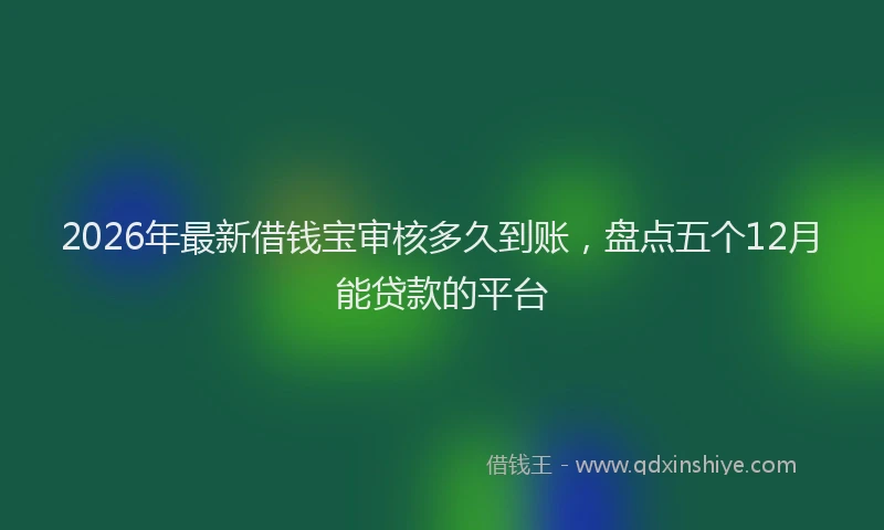 2026年最新借钱宝审核多久到账，盘点五个12月能贷款的平台