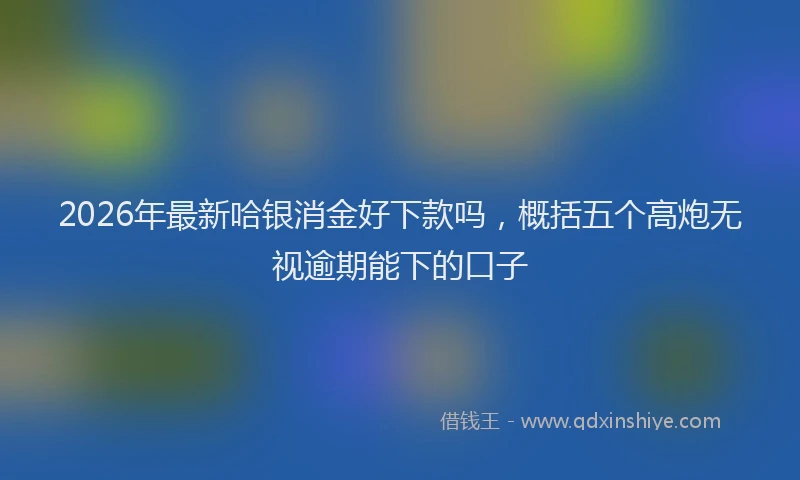 2026年最新哈银消金好下款吗，概括五个高炮无视逾期能下的口子