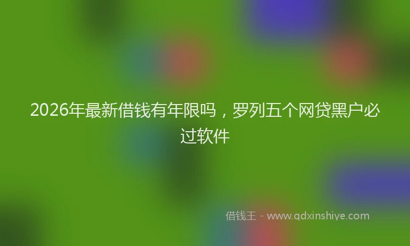 2026年最新借钱有年限吗，罗列五个网贷黑户必过软件