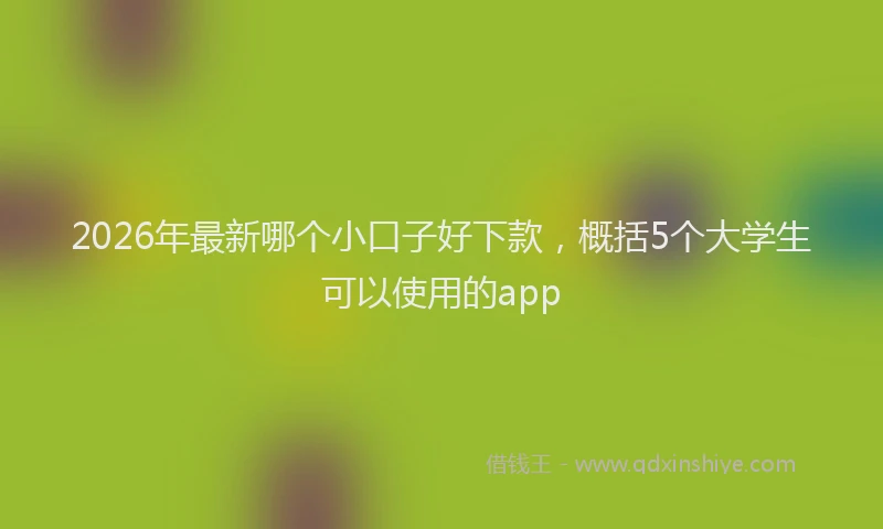 2026年最新哪个小口子好下款，概括5个大学生可以使用的app