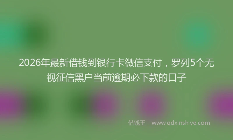 2026年最新借钱到银行卡微信支付,罗列5个无视征信黑户当前逾期必下款的口子