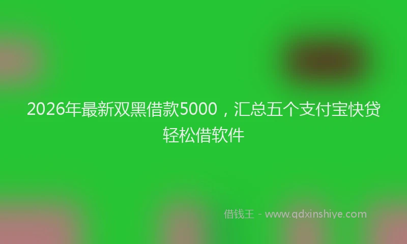 2026年最新双黑借款5000,汇总五个支付宝快贷轻松借软件