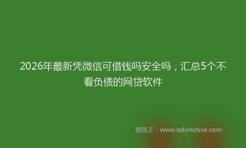 2026年最新凭微信可借钱吗安全吗,汇总5个不看负债的网贷软件