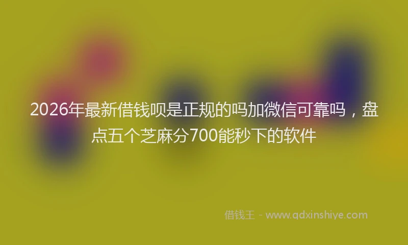 2026年最新借钱呗是正规的吗加微信可靠吗，盘点五个芝麻分700能秒下的软件