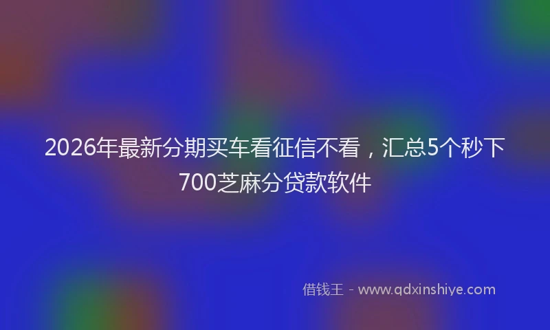 2026年最新分期买车看征信不看，汇总5个秒下700芝麻分贷款软件