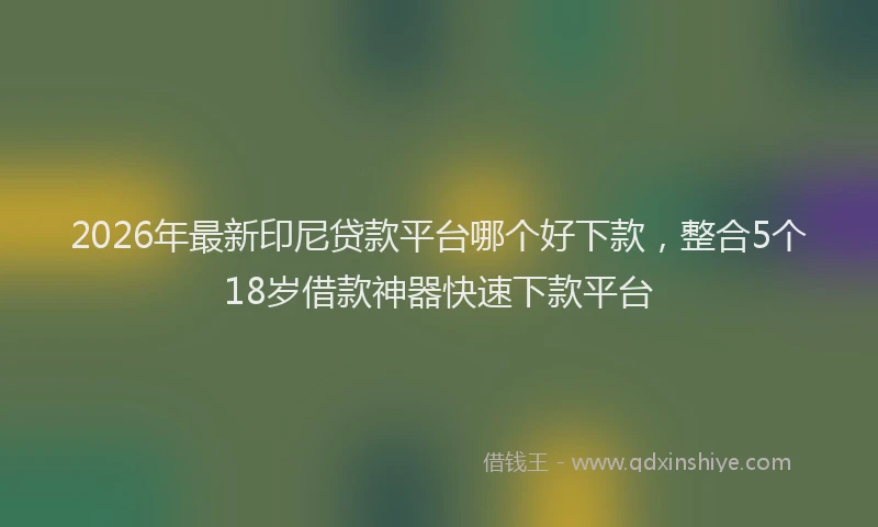 2026年最新印尼贷款平台哪个好下款,整合5个18岁借款神器快速下款平台