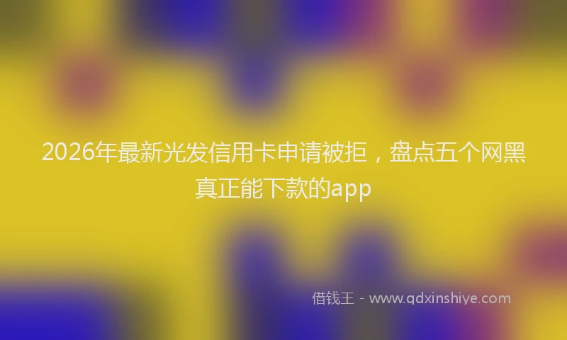 2026年最新光发信用卡申请被拒，盘点五个网黑真正能下款的app
