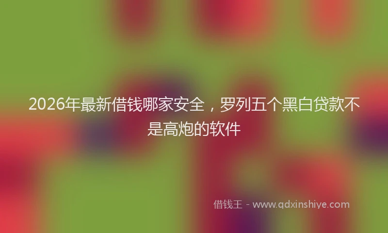 2026年最新借钱哪家安全,罗列五个黑白贷款不是高炮的软件