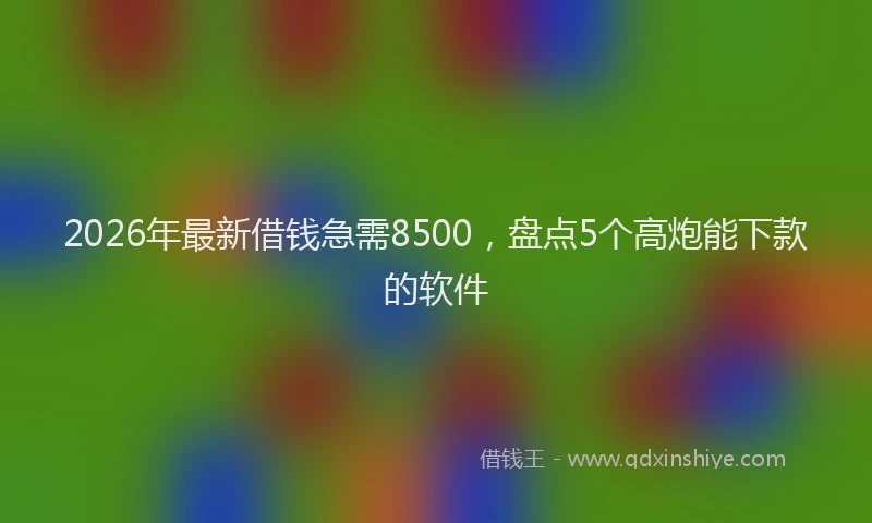2026年最新借钱急需8500，盘点5个高炮能下款的软件