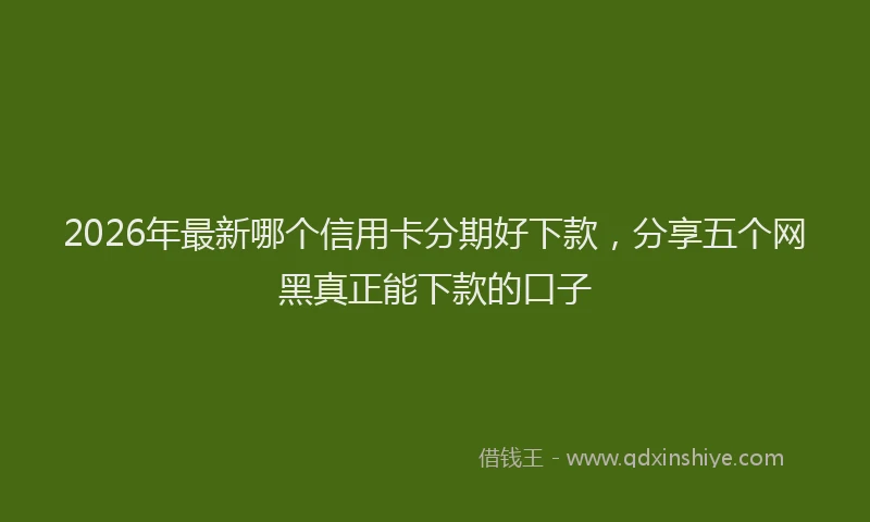 2026年最新哪个信用卡分期好下款，分享五个网黑真正能下款的口子