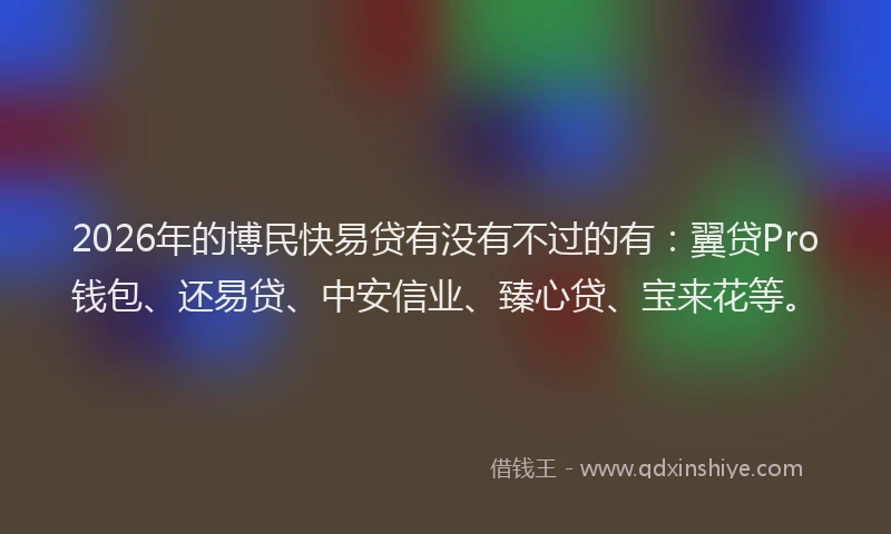 2026年的博民快易贷有没有不过的有：翼贷Pro钱包、还易贷、中安信业、臻心贷、宝来花等。