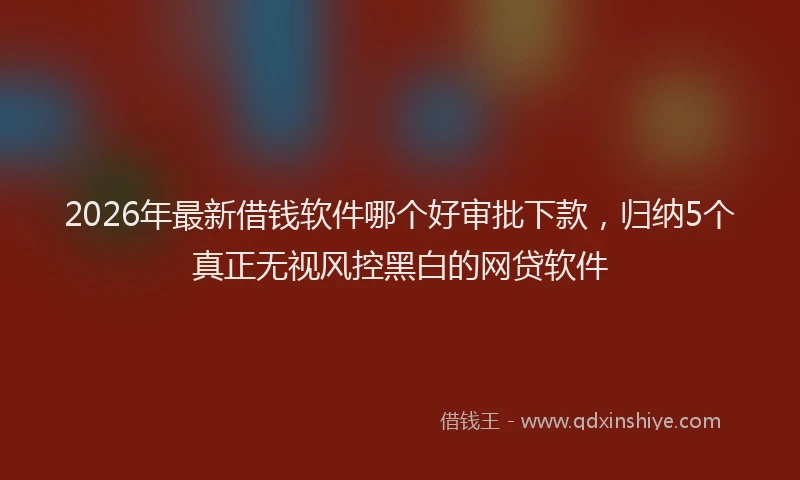 2026年最新借钱软件哪个好审批下款，归纳5个真正无视风控黑白的网贷软件