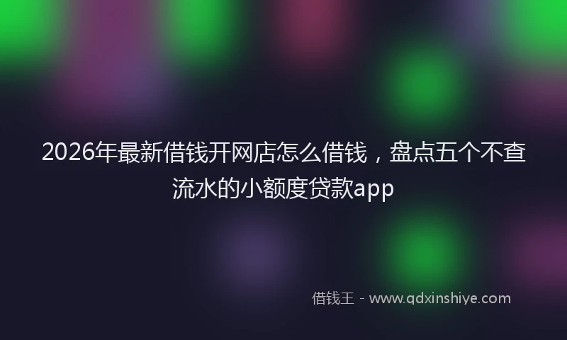 2026年最新借钱开网店怎么借钱,盘点五个不查流水的小额度贷款app