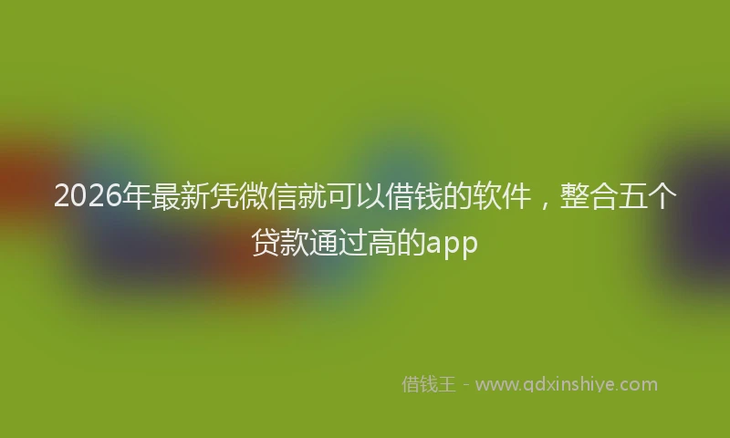 2026年最新凭微信就可以借钱的软件，整合五个贷款通过高的app