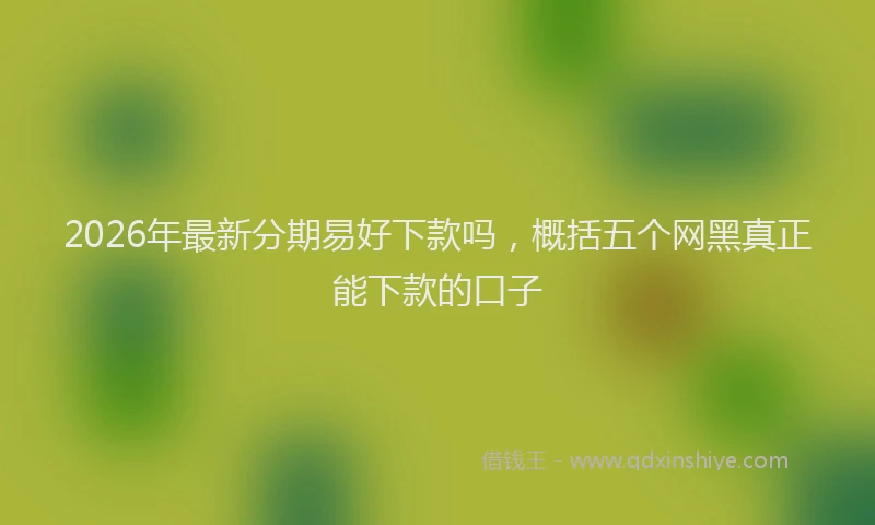 2026年最新分期易好下款吗,概括五个网黑真正能下款的口子