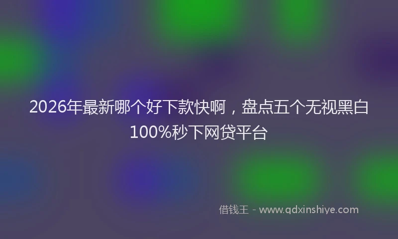 2026年最新哪个好下款快啊,盘点五个无视黑白100%秒下网贷平台