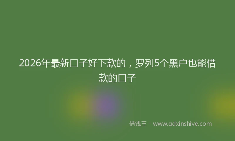 2026年最新口子好下款的，罗列5个黑户也能借款的口子
