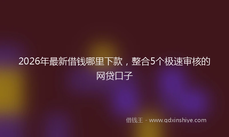 2026年最新借钱哪里下款,整合5个极速审核的网贷口子