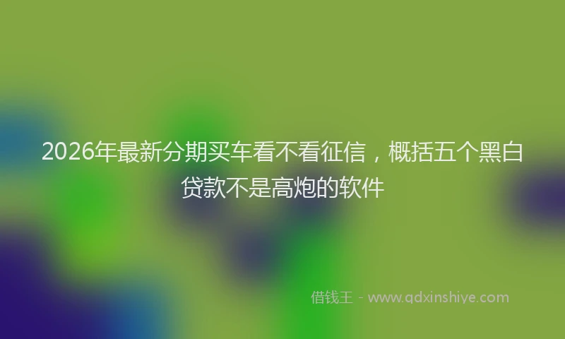 2026年最新分期买车看不看征信，概括五个黑白贷款不是高炮的软件