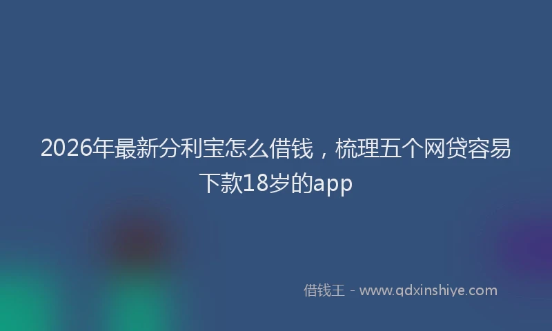 2026年最新分利宝怎么借钱,梳理五个网贷容易下款18岁的app