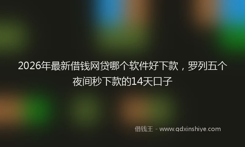 2026年最新借钱网贷哪个软件好下款，罗列五个夜间秒下款的14天口子