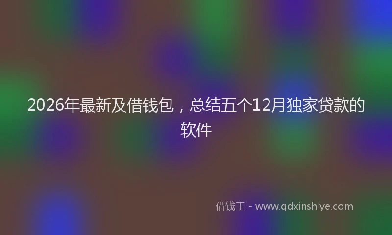 2026年最新及借钱包，总结五个12月独家贷款的软件